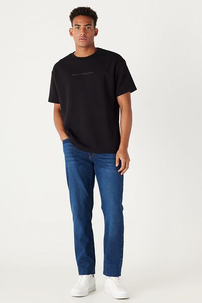 AC&Co / Altınyıldız Classics Pánská mikina Black Boxy Fit Crew Neck