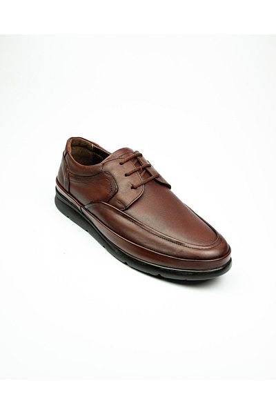 RESTFULL Ανδρικά casual παπούτσια 9001 καφέ δερμάτινα Lace-Up Comfort