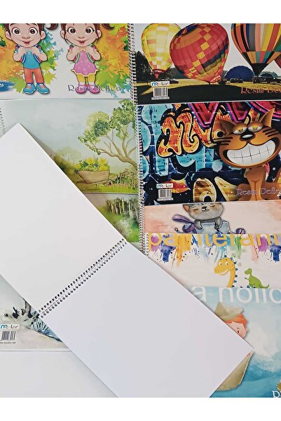 ÇilekKurdu Resim Defteri 17x24 Küçük Boy Karton Kapak Telli (4 Adet)