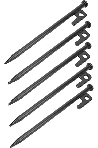 Genel Markalar Çadır Kazığı 40 cm 4 adet, Kamp Bahçe Zemin Kazığı, Demir Kancalı Kazık, Çadır Kazık Seti