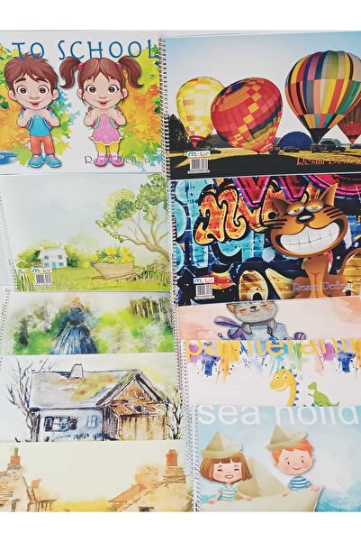 ÇilekKurdu Resim Defteri 17x24 Küçük Boy Karton Kapak Telli (4 Adet)