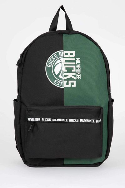 DeFacto Men's NBA Milwaukee Bucks Water Repellent Fabric Backpack