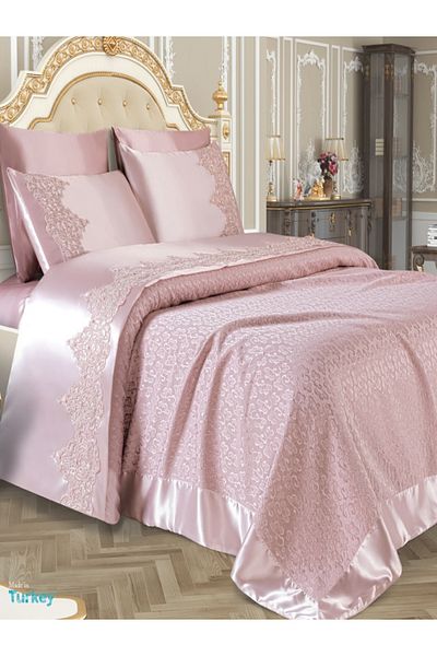 NASHOME TEKSTİL Double Dowry Box 6 Piece Embroidered Pique Set Paris