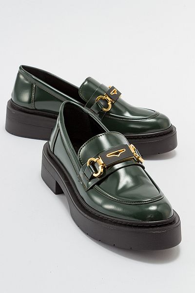 LuviShoes UNTE Green Opening Damen-Loafer