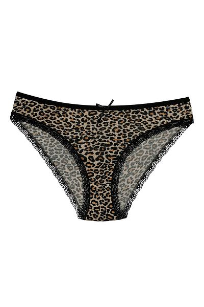 Yıldız Çamaşır Pachet de 6 chiloți bikini cu imprimeu leopard Q3793