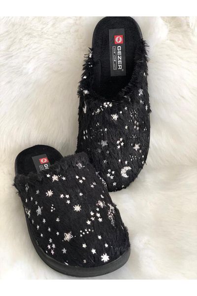 GEZER Winter Women's STAR Patterned Home Guest Slippers
