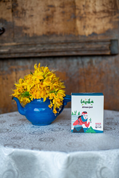 LAZİKA Ilk Hasat Siyah Çay Demlik Poşet 48'li, Ağartılmamış Poşette, Katkısız