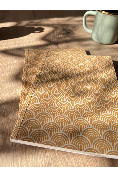 Fark Tanıtım American Binding, A5 Lined Notebook, 64 Sheets, 90gr. Ivory Paper (PATTERN II COVER DESIGN)