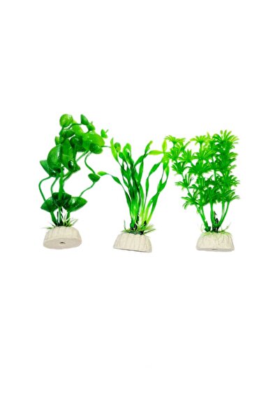 La bella bazar Akvaryum Yapay Bitki Süs Fanus Dekorasyon Yapay Çiçek 3 Adet 1...
