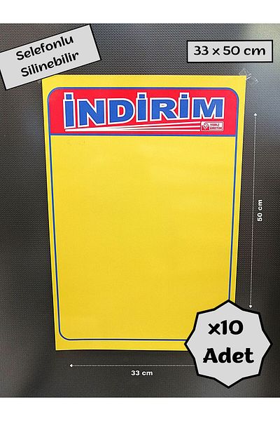 Özfiliz Mağaza Ekipmanları Cellophane Erasable Yellow Label Paper, Erasable Large Discount Paper Shock Price Paper Label