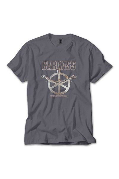 Tomris Hatun Carcass Heartwork Colored T-Shirt Gray Color Size 4XL