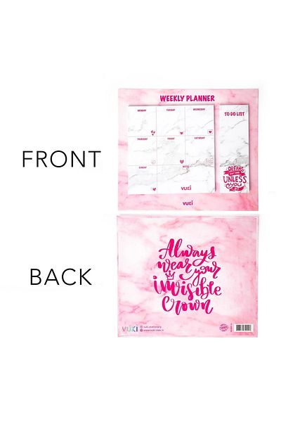 Şeker Ofisi Desktop Weekly Planner Notebook Model Pink Marble