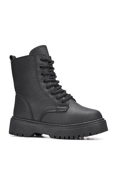 AlbiShoes Детски ботуши с връзки, водоустойчиви и с цип за момичета, устойчиви на студ и студ