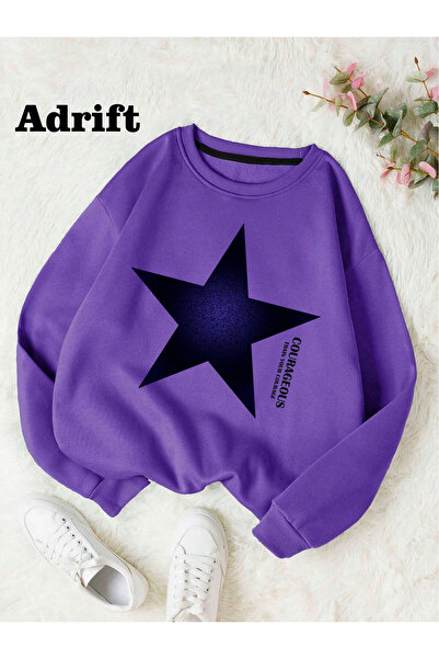 Adrift Yıldız Y2k Harajuka Style Sokak Trend Tasarım Harajuku/gotik Mor