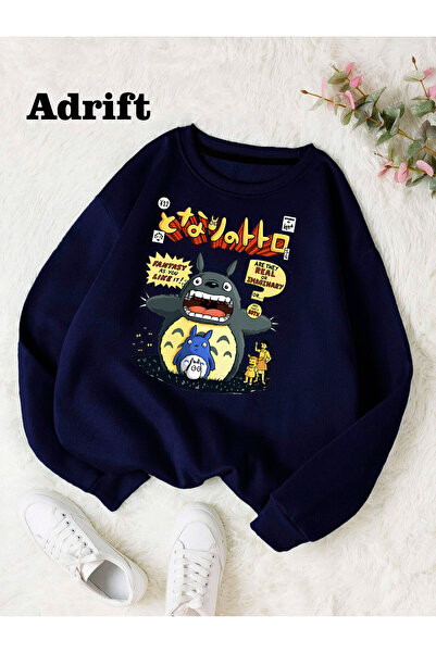 Adrift Totoro Studio Ghibli Strada Țânțar Trend Design Harajuku/Gotic Bleumarin