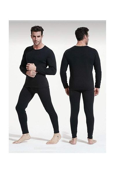 FATELLA Men's Long Sleeve Bottom Top Thermal Underwear Set