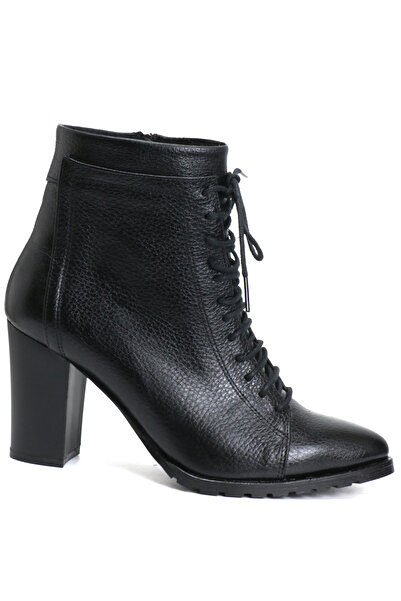 OZ AYAKKABI Siyah Kadın Topuklu Deri Bot
