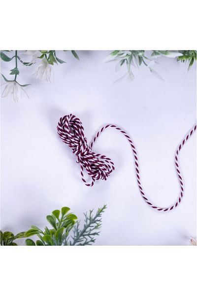 demontecraft Martaniçka rope bracelet rope is burgundy and white, 5 meters
