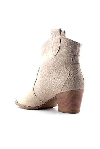 Pine Cone 403 Women's Canvas Heeled Boots Beige Nubuck