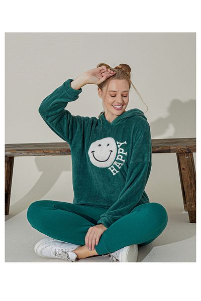 tissue Welsoft Hoodie Women's Tracksuit Set (Happy)