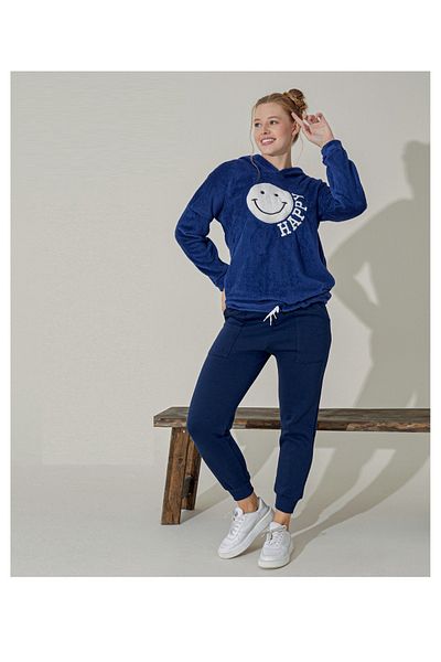 tissue Welsoft Hoodie Women's Tracksuit Set (Happy)