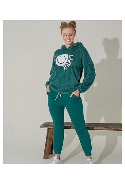 tissue Welsoft Hoodie Women's Tracksuit Set (Happy)