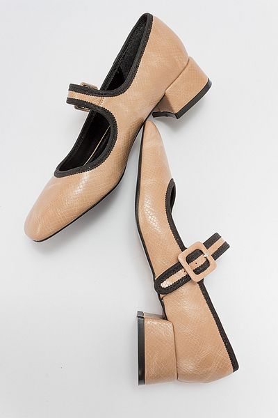 LuviShoes CURES Beige gemusterte Damenschuhe mit Absatz