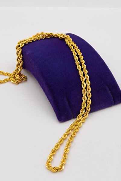 latif kuyumcu 14 Ayar Altın Zincir 3 mm Halat Zincir 60 cm Uzunluk Kadın Kolye