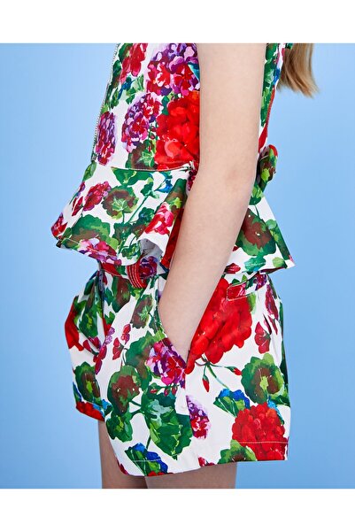 Pan Con Chocolate Kız Çocuk Çiçek Desenli Şort