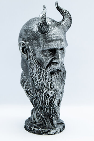 UĞUR MOBİLYA MIMIR GOD OF WAR KRATOS FİGÜR HEDİYELİK 10 CM GÜMÜŞ ESKİTME