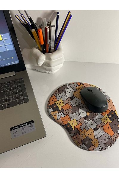 HobiShop Cats Patterned Mouse Pad with Wrist Support