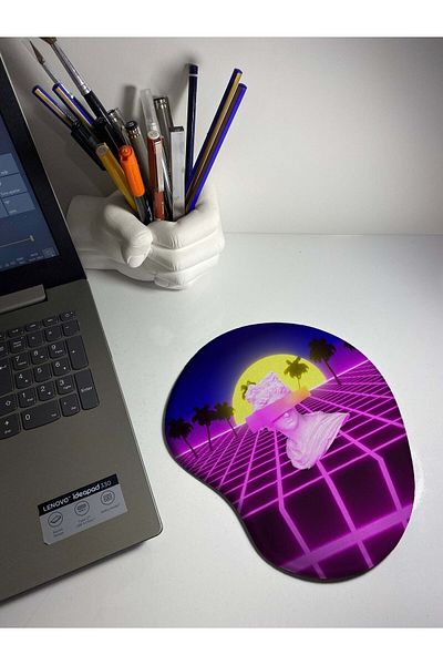 HobiShop Retro Sun 3d Mouse Pad with Wrist Support