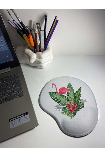 HobiShop Tropical Flamingo Patterned Mouse Pad with Wrist Support