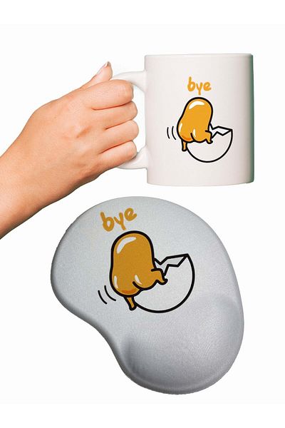 HobiShop Bye Printed Mouse Pad + Mug