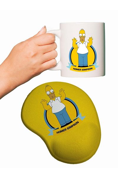 HobiShop Homer Simpsons Printed Mouse Pad + Mug Mug