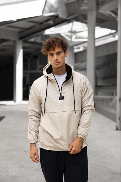 GOOD FASHION Slim Fit Fur Lined Kangaroo Pocket Men's Raincoat Coat