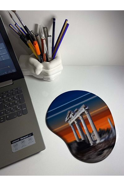 HobiShop Mouse Pad με θέμα τον ναό του Απολλώνης με στήριγμα καρπού