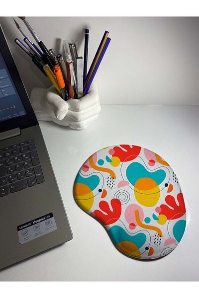 HobiShop Colorful Patterned 2323 Wrist Support Mouse Pad