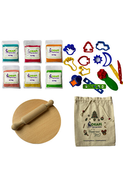 Okapi Doğal Oyun Hamuru 6x125 gr Kartuş Paket (ECOPACK-REFİLL) Oyuncak Seti, ...