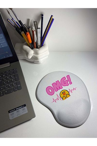 HobiShop Omg Patterned Wrist Support Mouse Pad