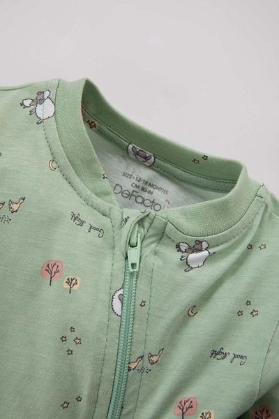 DeFacto Baby Girl Patterned Long Sleeve Combed Cotton 2-Piece Jumpsuit