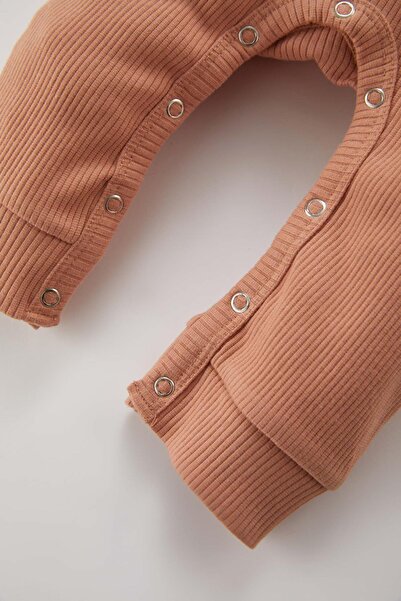 DeFacto Baby Girl Newborn Floral Ribbed Camisole Jumpsuit