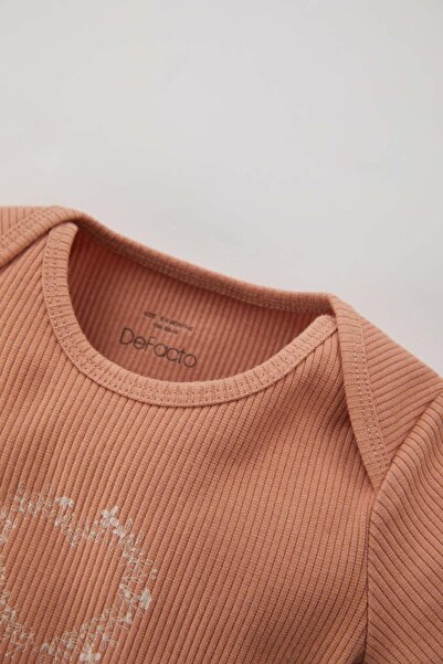 DeFacto Baby Girl Newborn Floral Ribbed Camisole Jumpsuit