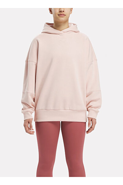 Reebok Hanorac pentru femei, roz deschis, cu gât rotund tricou IL2104 LUX sup...