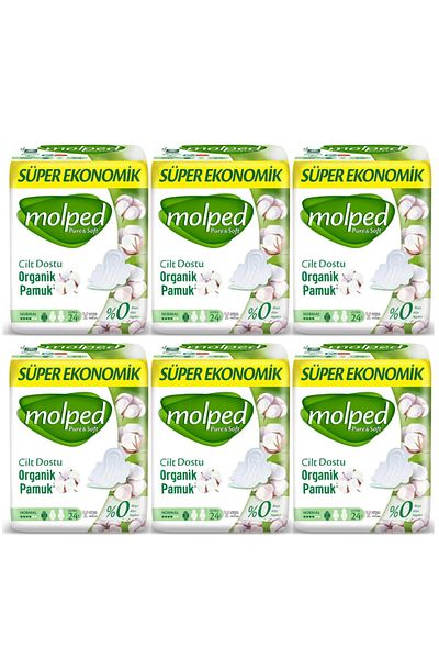 Molped Pure&soft Sanitary Pad Super Economical Normal 24 Pieces 6 Pieces