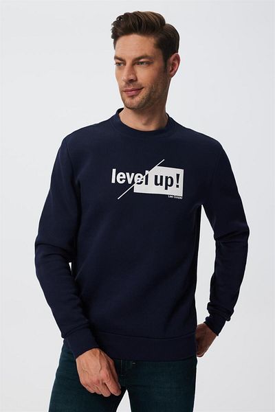 Lee Cooper Navy Blue Paper Men's Sweatshirt