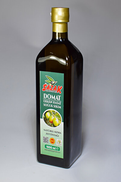 sazak zeytin zeytinyağı Sazak 1 Lt Domat Erken Hasat Soğuk Sıkım Zeytinyağı
