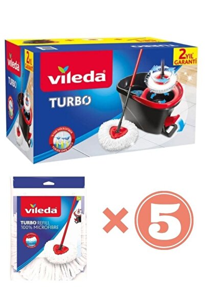Vileda Turbo Pedallı Temizlik Sistemi+5 Adet Mikrofiber Yedek Mop