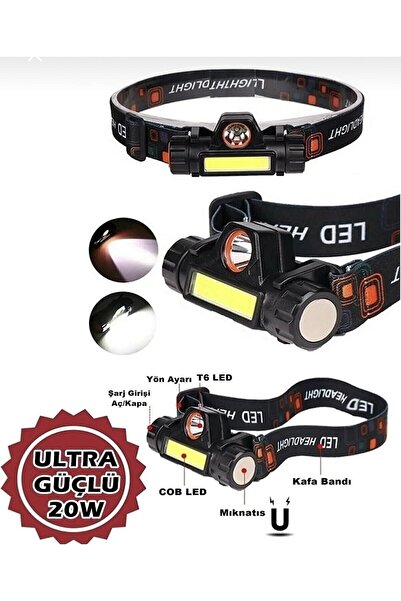 gold honey - Kafa Feneri Şarjlı Mıknatıslı Lityum Lion Pili 1200 Limen Cob Le...