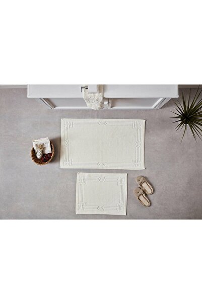Doqu Home 2-Piece Bath Mat Cotton Harmo Cream 60x100 cm/50x60 cm